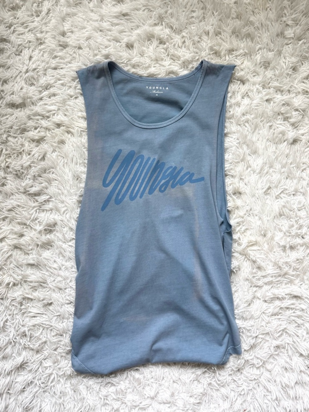 YoungLA Dusty Blue Graphic Muscle Tank